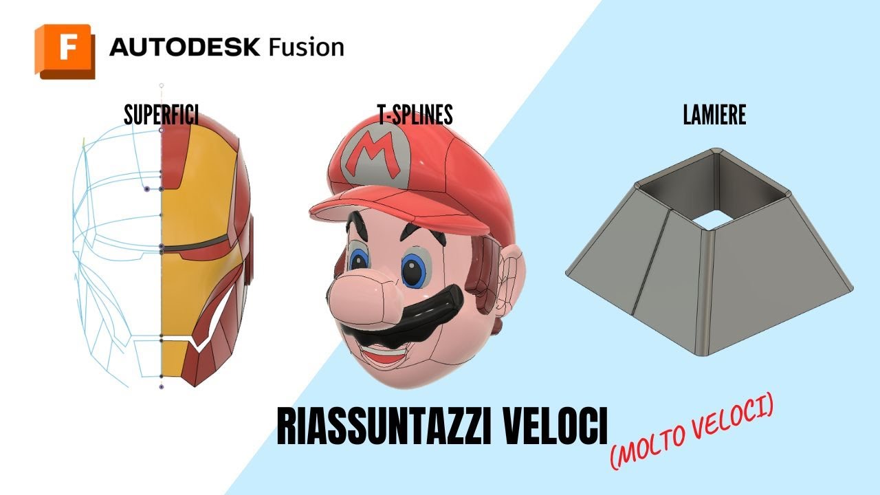 Autodesk Fusion | Riassuntazzi veloci Superfici, T-splines, Lamiere, Rendering