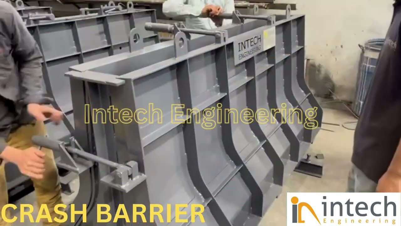 Crash Barrier-road divider construction For MS Mould D-shuttering Closing Process Intech Engineering