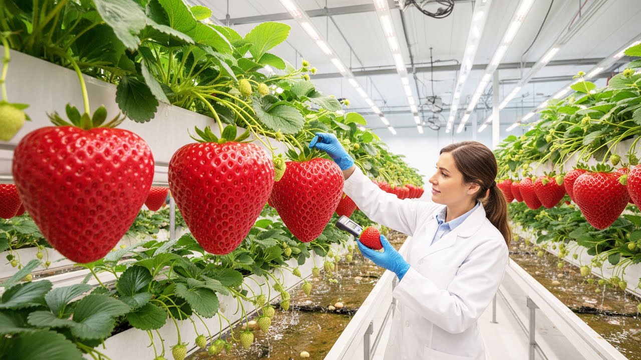 Growing  Ruby Red Strawberries hydroponically - Harvesting strawberries and making strawberry jam