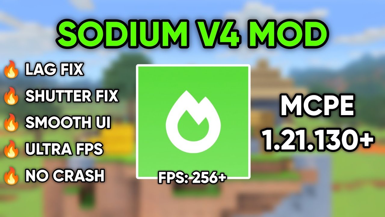 Мод Sodium V4 для Minecraft PE 1.21.130+ | Ультра-ускорение FPS