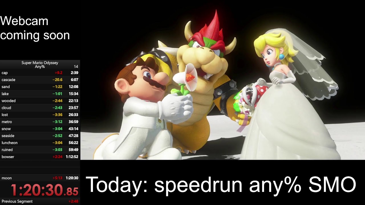 speedrun SMO any% before blindfolded (PB:1h15)
