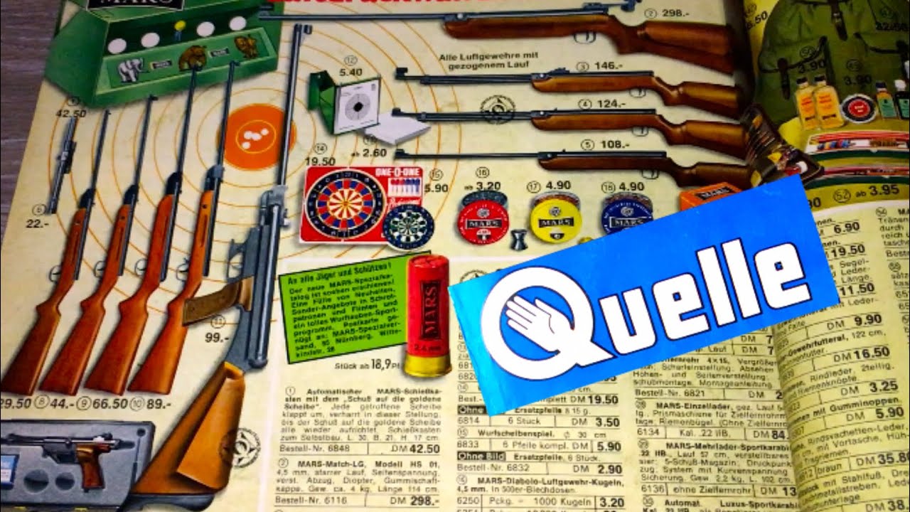 Quelle Katalog 1971 Luftdruckwaffen Kleinkalibergewehr Jagd Angelsport Mars Diabolo Luftgewehr 