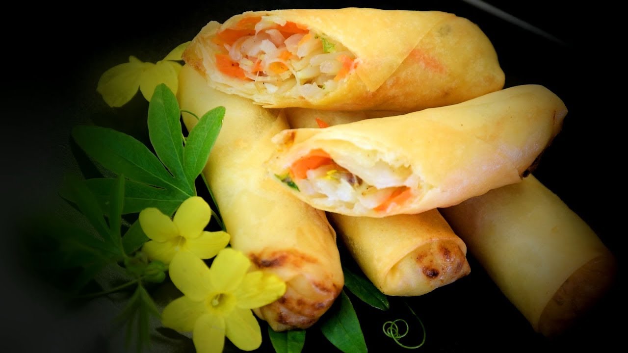 Chinese Vegetable Spring Rolls (Chinese Style Cooking Recipe)