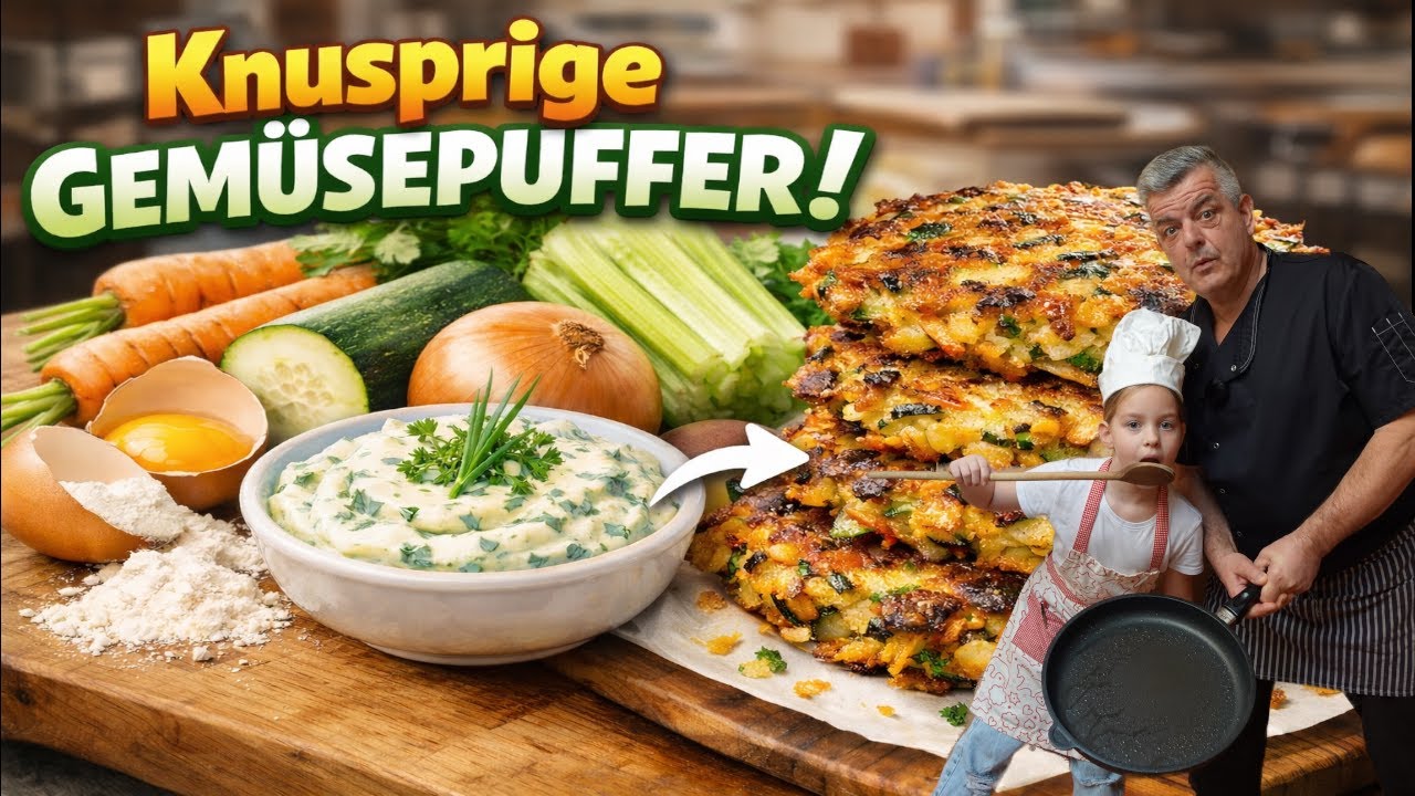 Knusprige Gemüsepuffer selber machen | Einfaches Rezept aus dem Ofen & der Pfanne