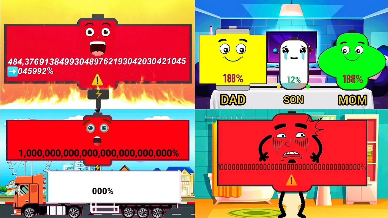 Low Battery overcharging compilation | Battery Animation