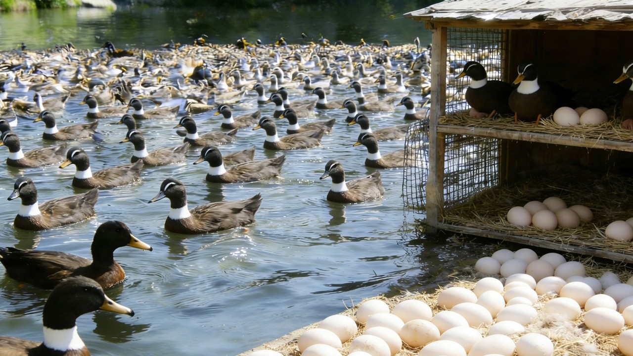 Feeding 4,000 Egg Ducks: Mixing Feed, Collecting Eggs & Sorting Daily!