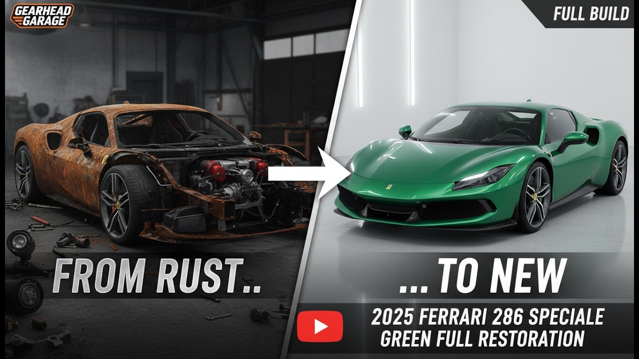 From Rust to New 2025 Ferrari 296 Special Green Full Restoration