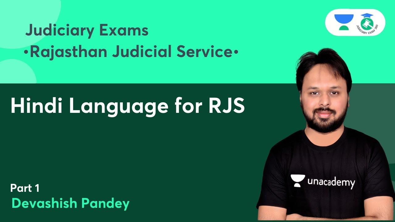 Hindi Language for RJS (L-1) | Rajasthan Judicial Service | Devashish Pandey