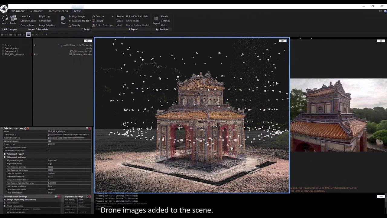 RealityCapture: Combining laser scans with drone images