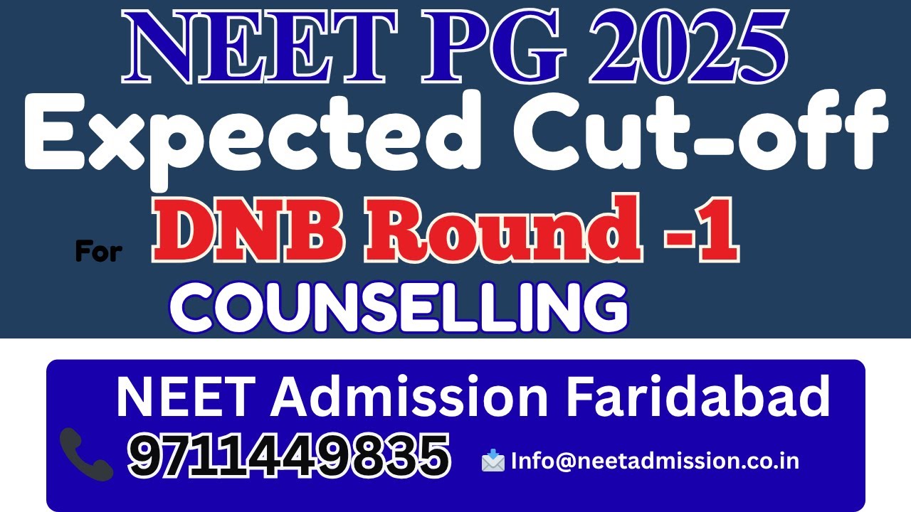NEET PG 2025 DNB Cutoff 🔥 | Expected Cutoff Round 1 Counselling
