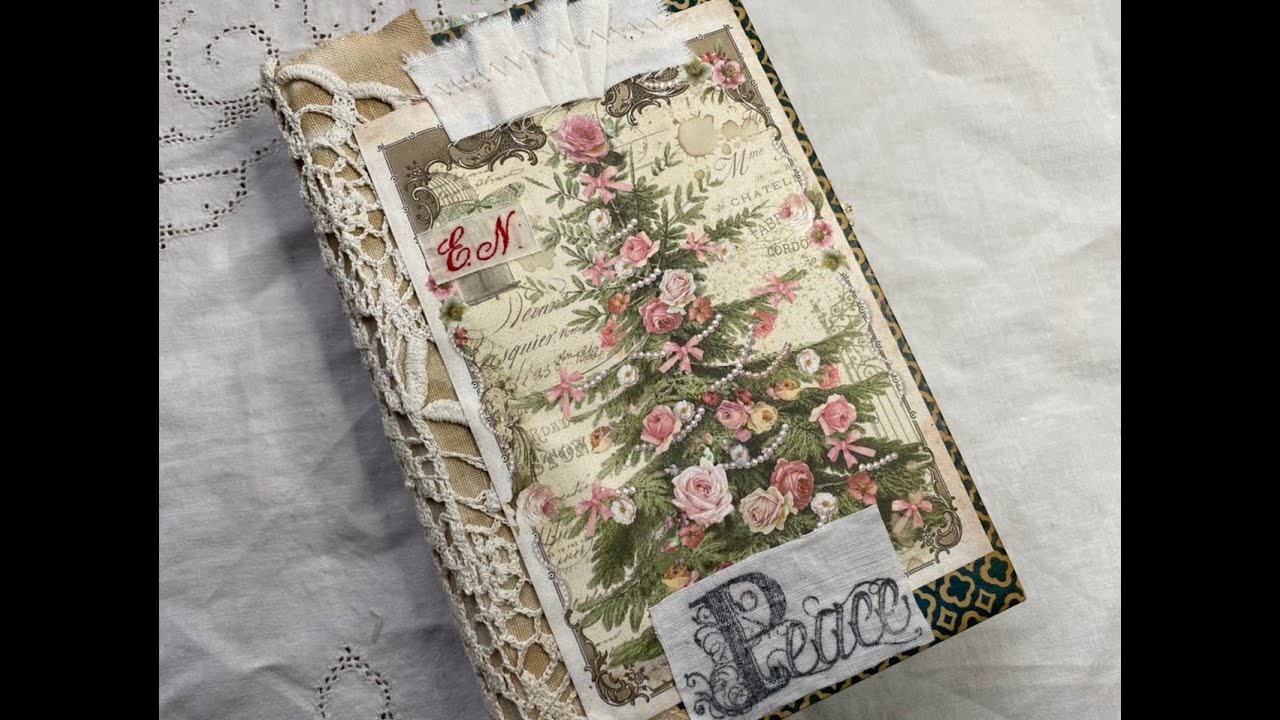 Christmas junk journal deciding where to put pockets and tucks