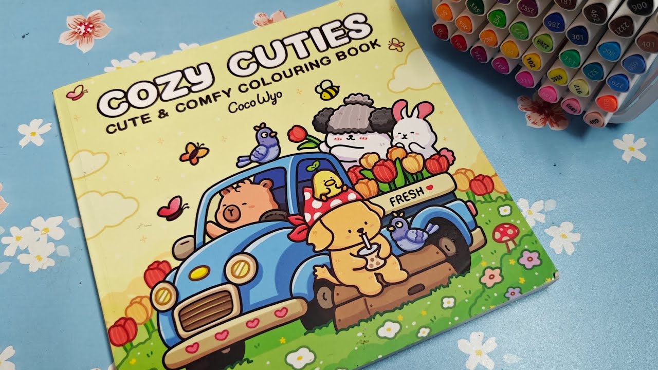 Color with me 💓 Cozy Cuties by coco Wyo ✨ASMR coloring with Ohuhu Markers 🖍️#trending #coloring 
