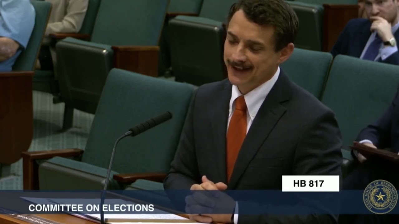 Rep. Bucy asks questions of Rep. Cain on his layout of HB817 prohibiting ranked choice voting in TX