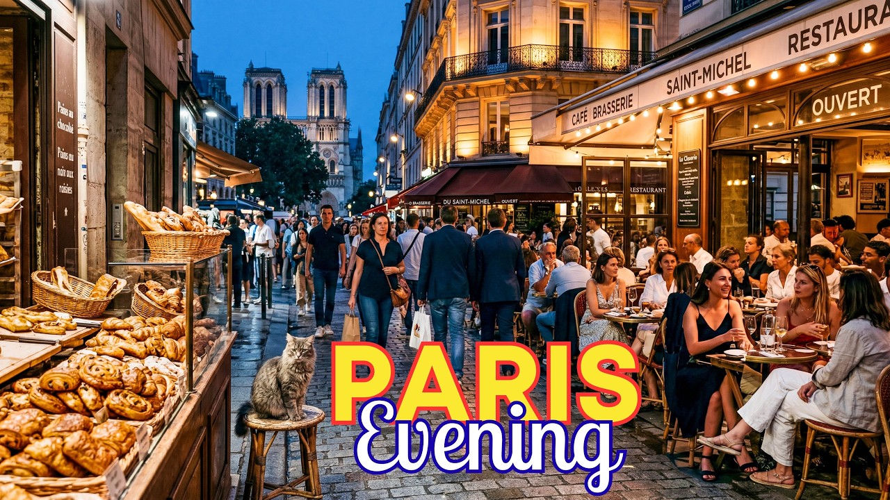 The Most Beautiful Evening in Paris 🌃 Blue Hour 4K Paris Walk