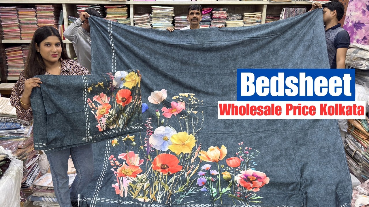 Cotton bedsheet with pillow cover | double bed bedsheet with Wholesale Price in Kolkata Barabazar