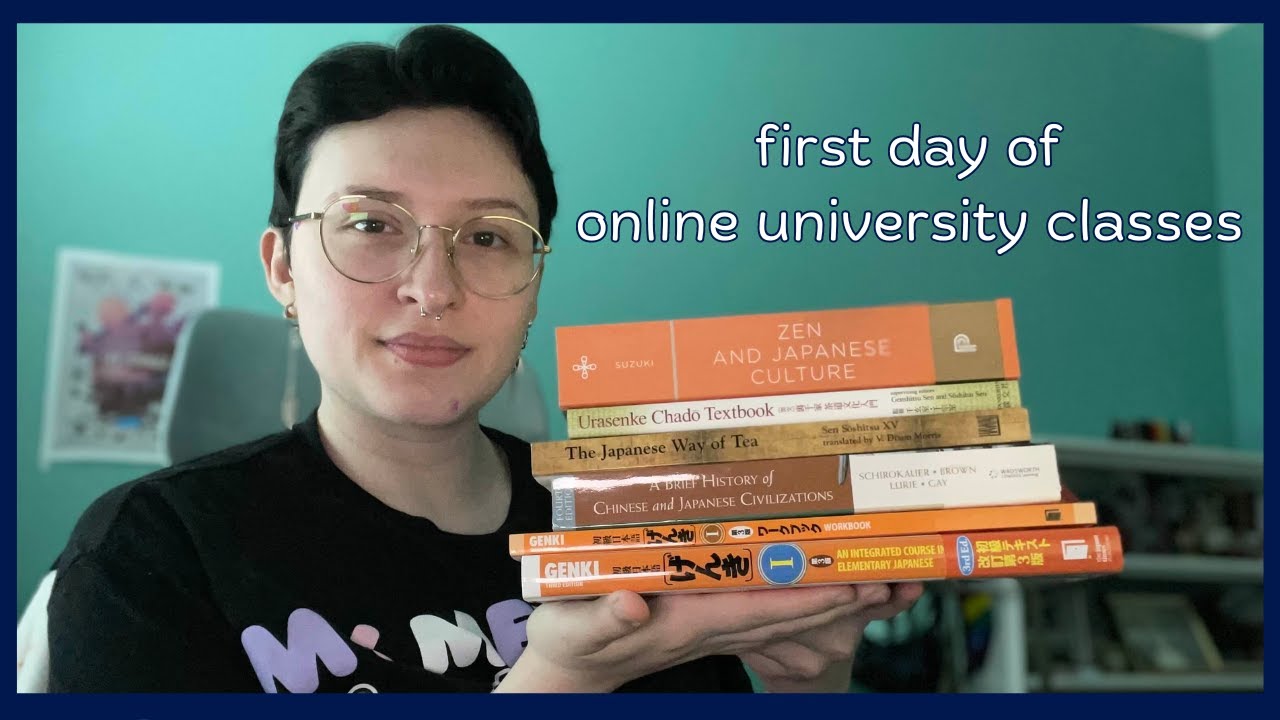 my first day of online university classes🫧🖥🎌