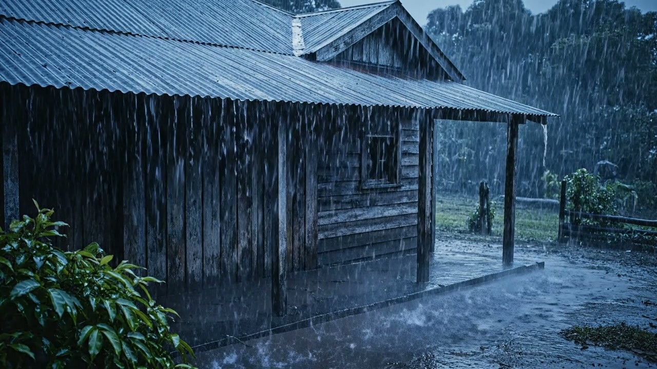 🔴 24/7 Sem Anúncios Sons de Chuva – ASMR Chuva no Telhado para Alívio do Zumbido (Tinnitus)