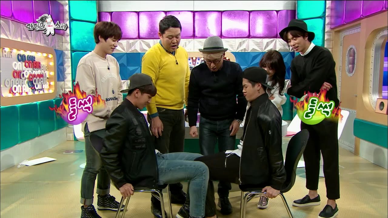 【TVPP】Jackson(GOT7) - Thigh Wrestling, 잭슨(갓세븐) - 진정한 돌벅지를 가려라! 바로와의 허벅지 씨름 대결 @ Radio Star