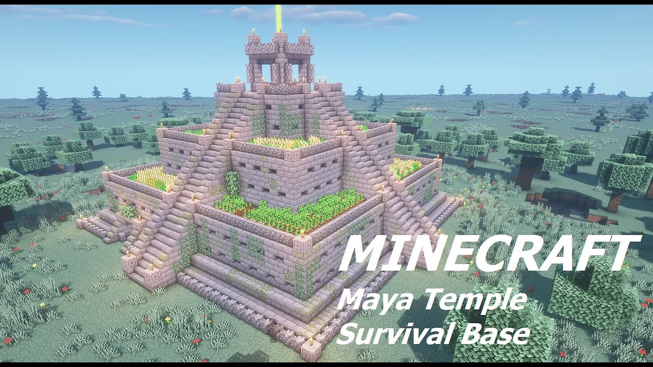 💥MINECRAFT: Cool Maya Temple Survival Base (Tutorial)