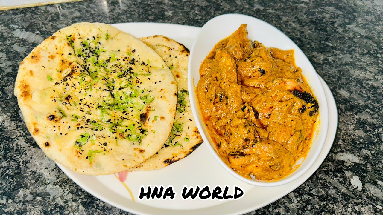 Butter Chicken served with Butter Garlic Cheese Naan @HNAWorld 