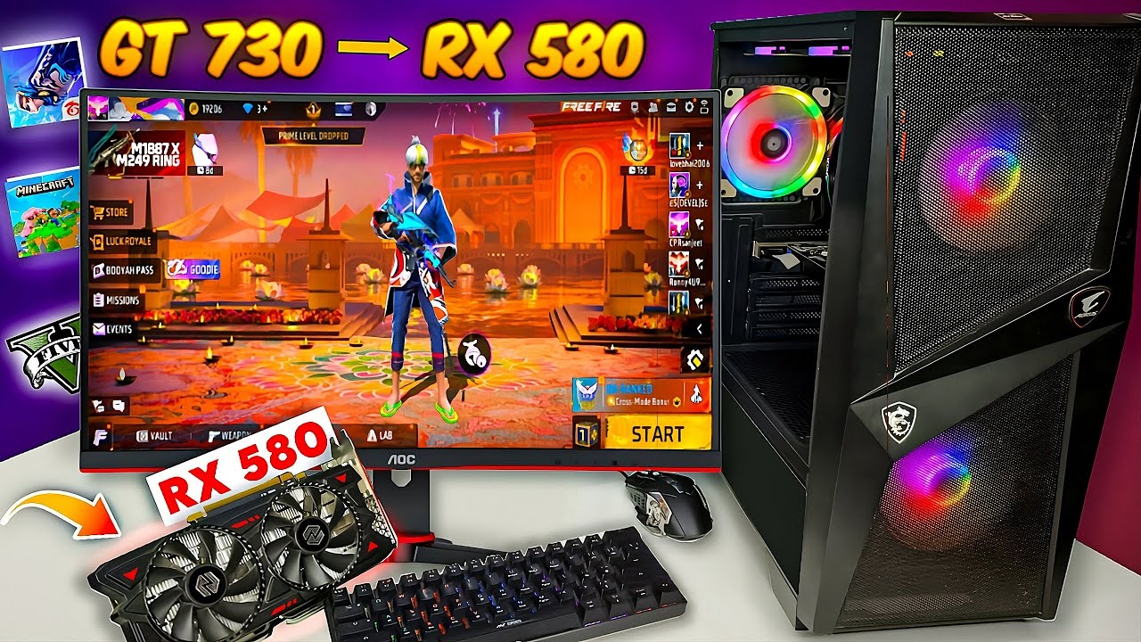Budget Gaming PC ₹20,000 😱 Upgraded with RX 580 & 512GB NVMe SSD – Performance Test