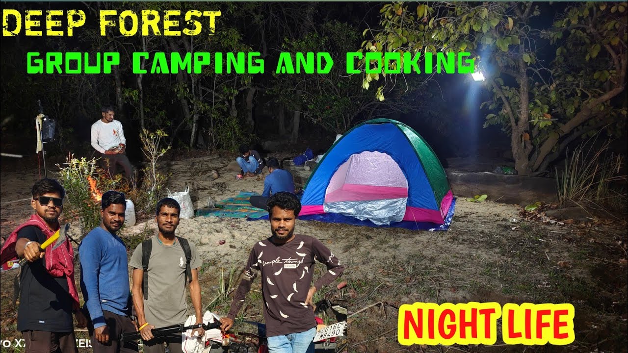 GROUP CAMPING DEEP FOREST | GROUP CAMPING IN JUNGLE | CAMPING AND COOKING | BORNFIRE AND EXPLORE