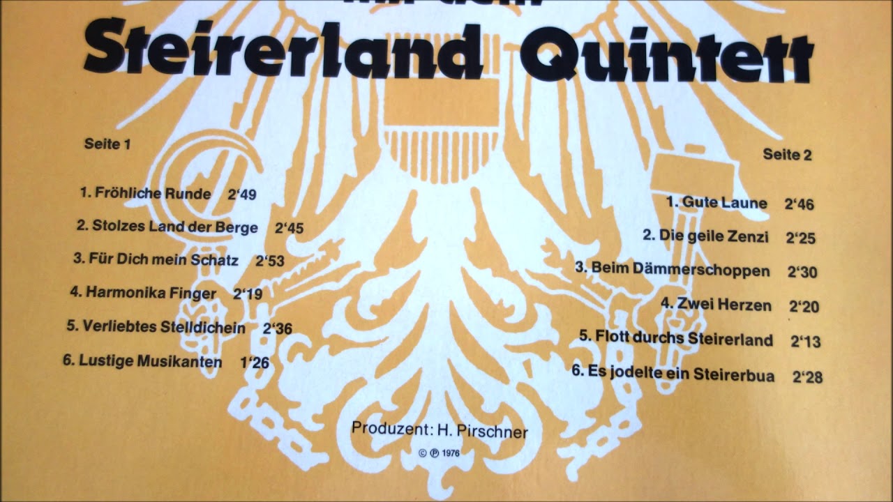 fröhliche runde  mit dem steirerland quintett  12 titel 1978