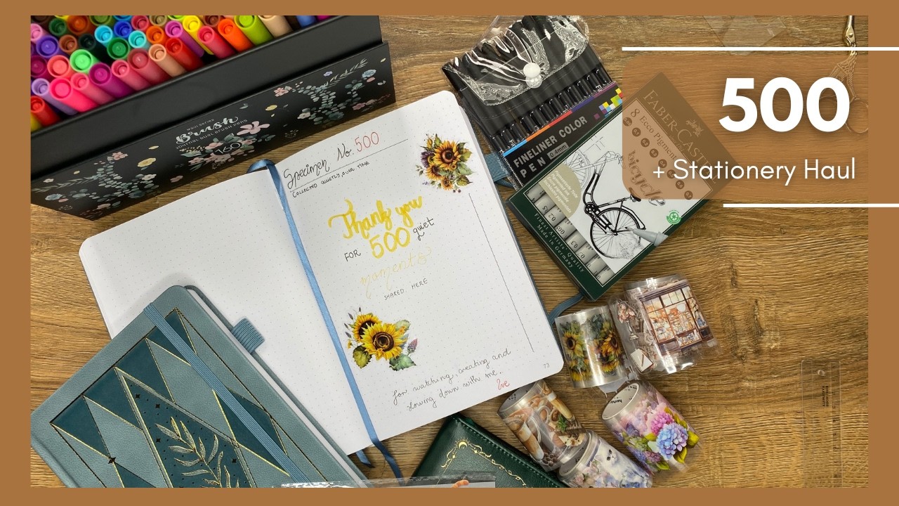 500 подписчиков 💛 Покупки канцелярских товаров + страница с благодарностью