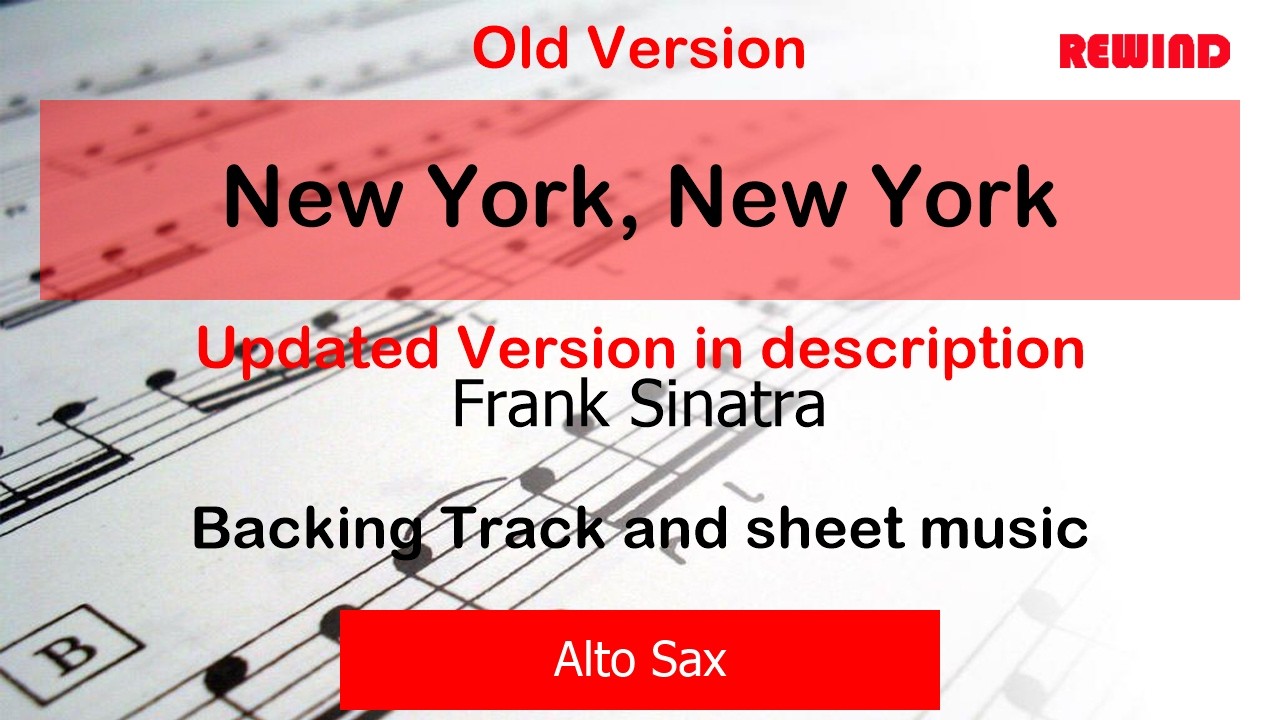Frank Sinatra New York, New York Alto Sax Backing Track and Sheet Music