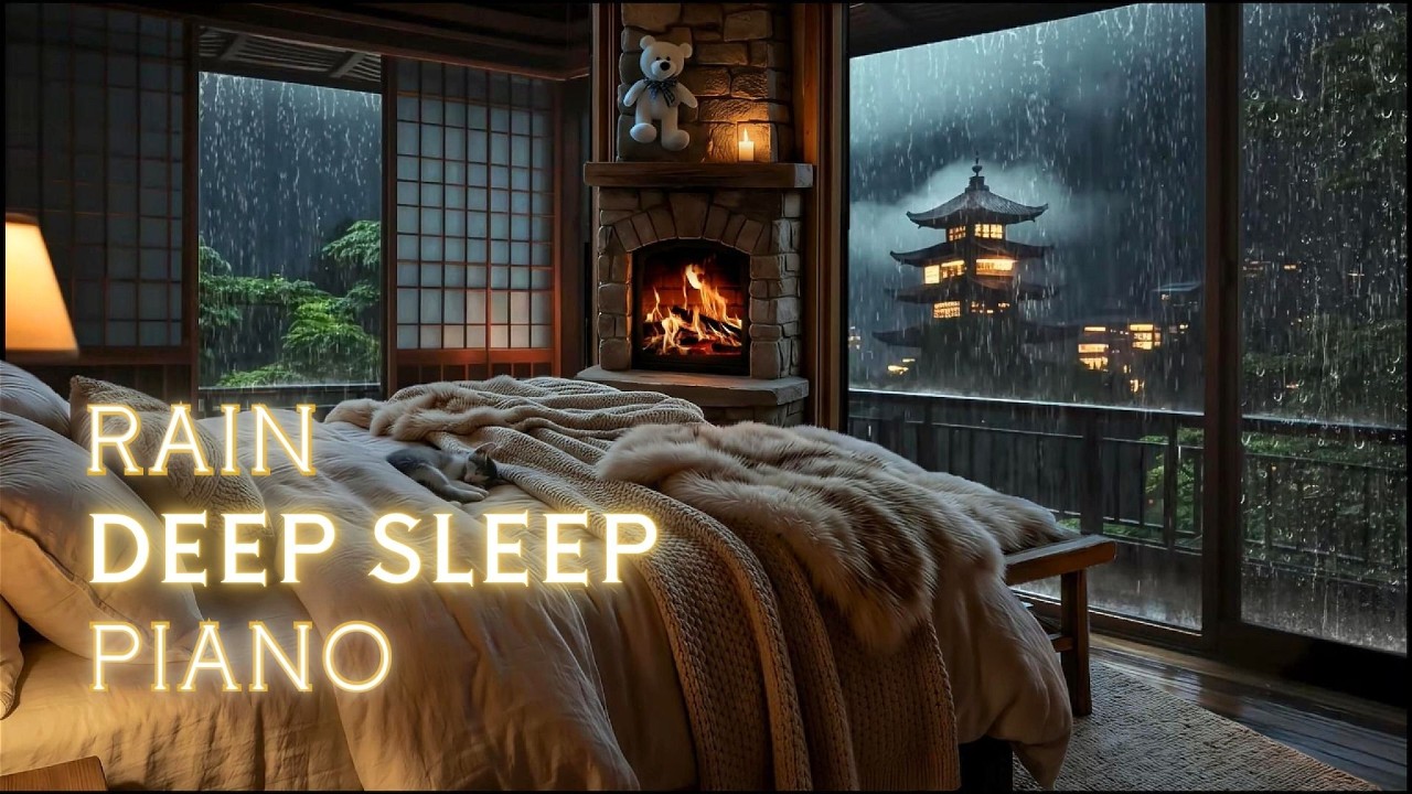 Deep Sleep Music with Soft Rain Sounds 🎹 Cozy Bedroom Ambience for Relaxation & Stress Relief