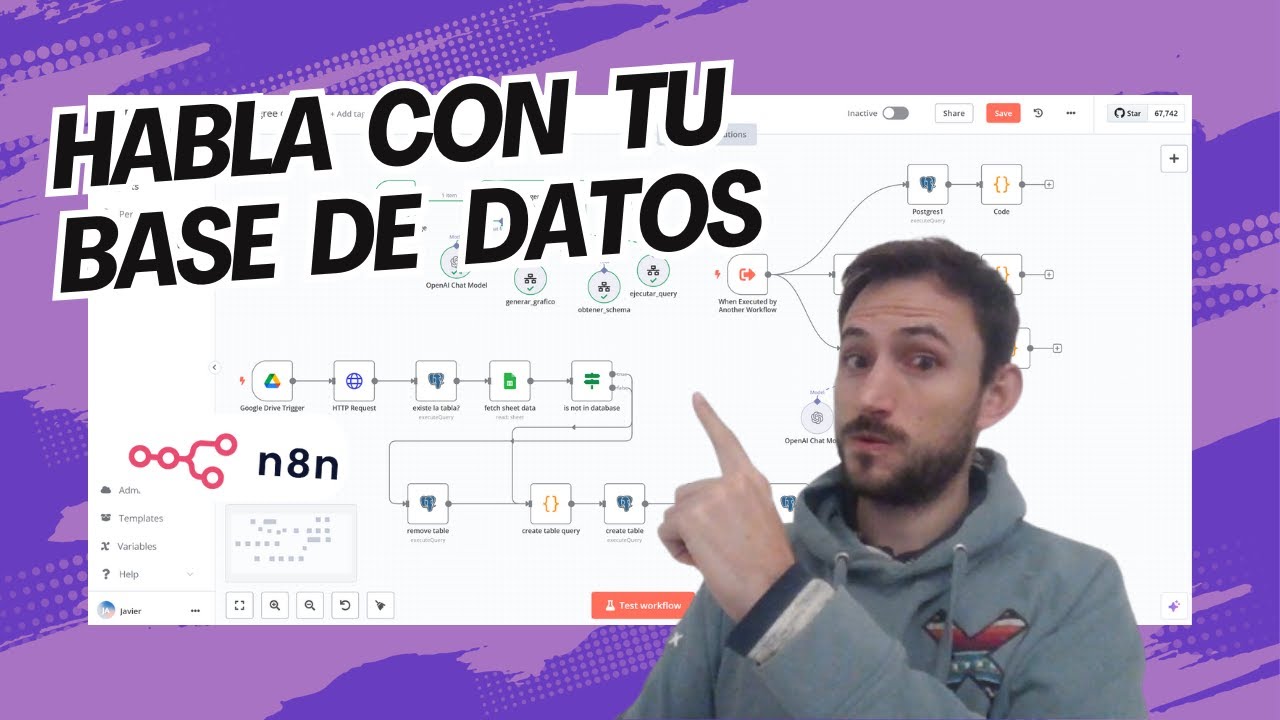 Este agente de ia habla con tu base de datos y genera graficos | n8n
