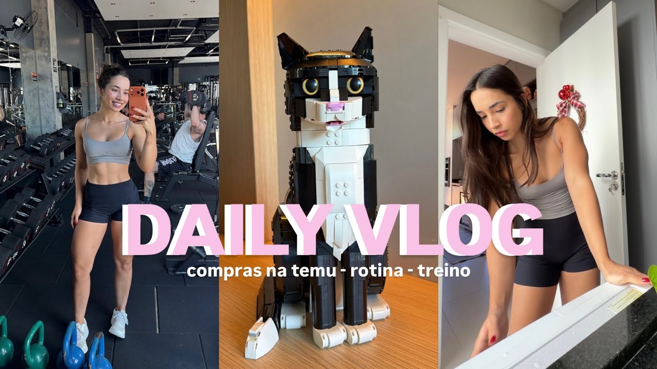 VLOG: corrida noturna, compras na temu, meu presente de natal, treino de glúteos e rotina