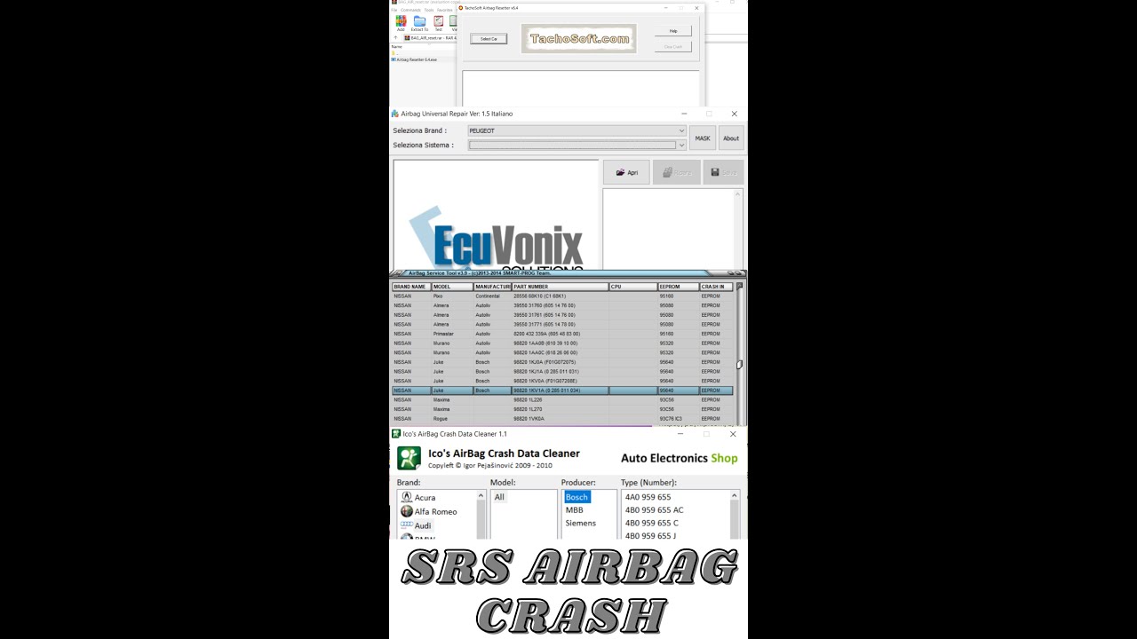 4 SRS RESET CRASH AIRBAG SOFTWARE DEVELOPEMENT
