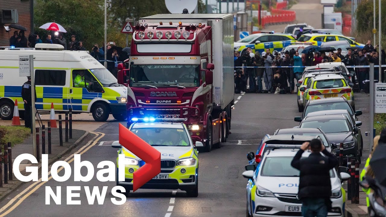 Bodies of 39 people discovered inside truck container in England