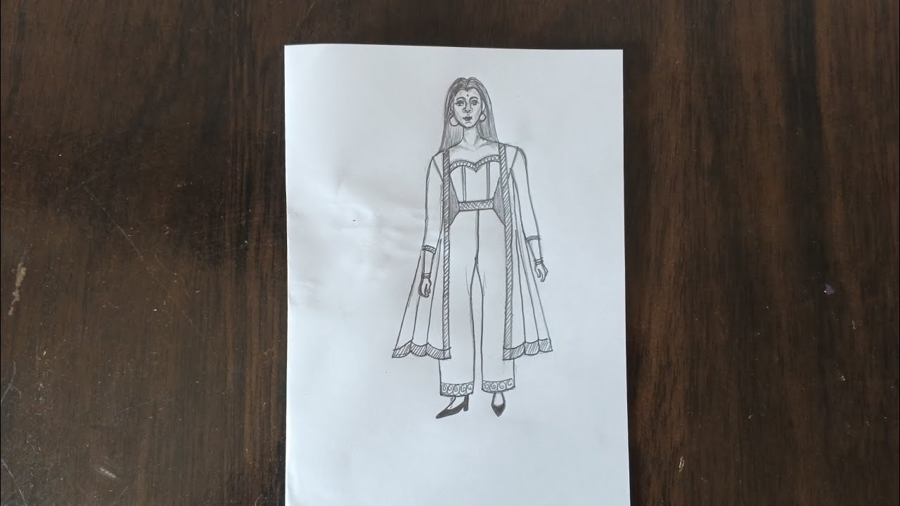 How to draw a girl with kurta pencil sketch step by step pencil sketch tutorial 