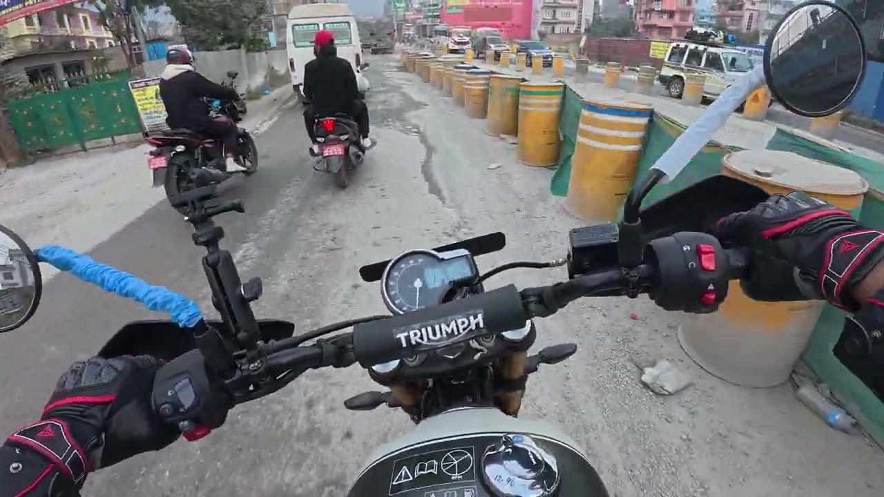 ASMR Highway Ride to Chitwan on Triumph Scrambler