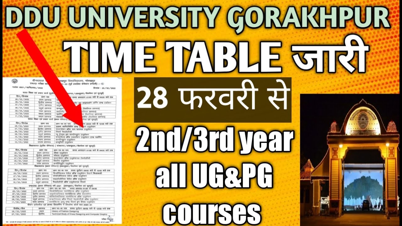 Ddu Time table जारी 2022,2nd/3rd year exam latest news 28 फरवरी से exam ,देखे कब है exam 😯 college