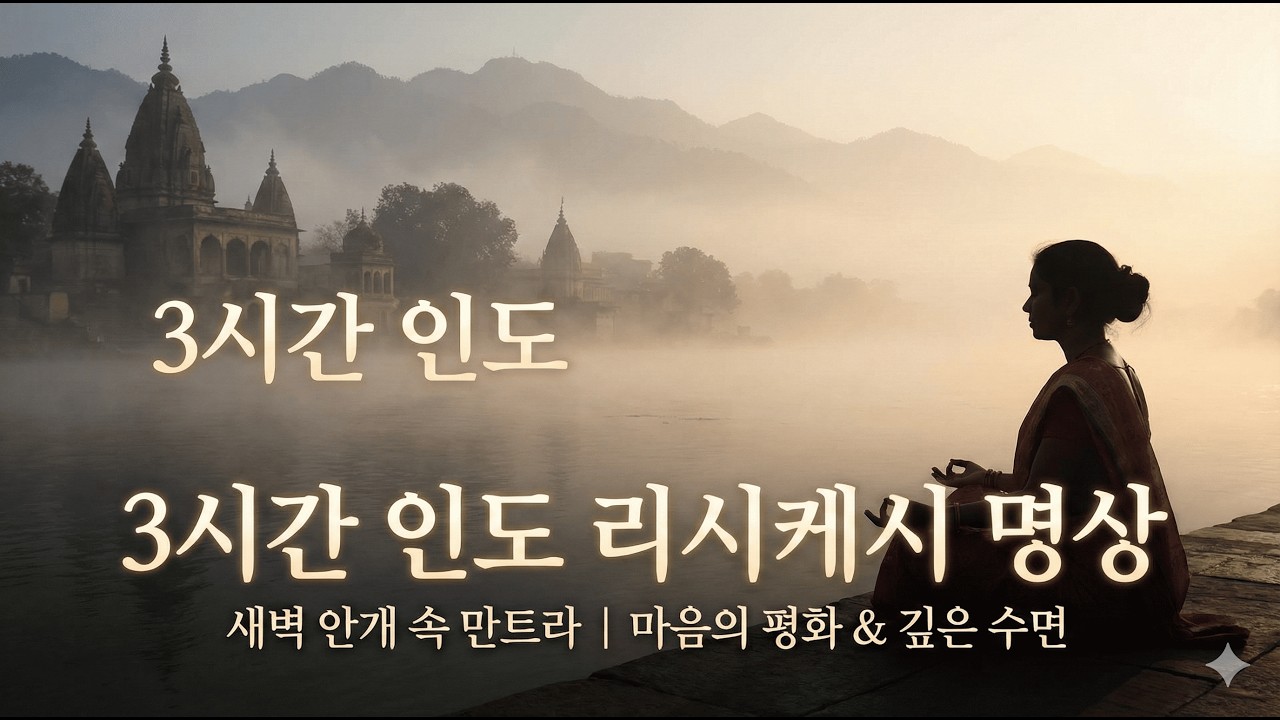 생각이 많을 때 듣는 3시간 인도 명상 | 불안 해소, 스트레스 완화, 리시케시 요가 음악 (Deep Indian Mantra)