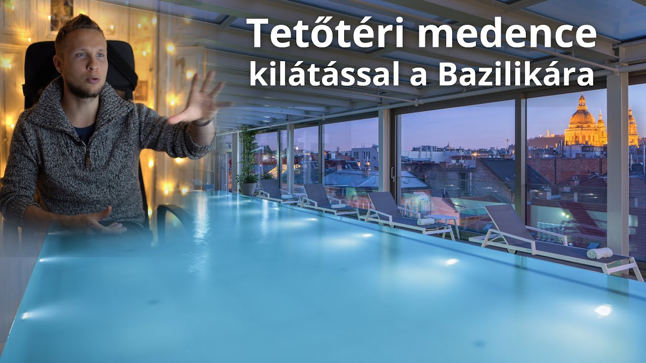 Tetőtéri medence, kilátással a Bazilikára // Szálloda fotózás - FOTÓS SZTORI E04.