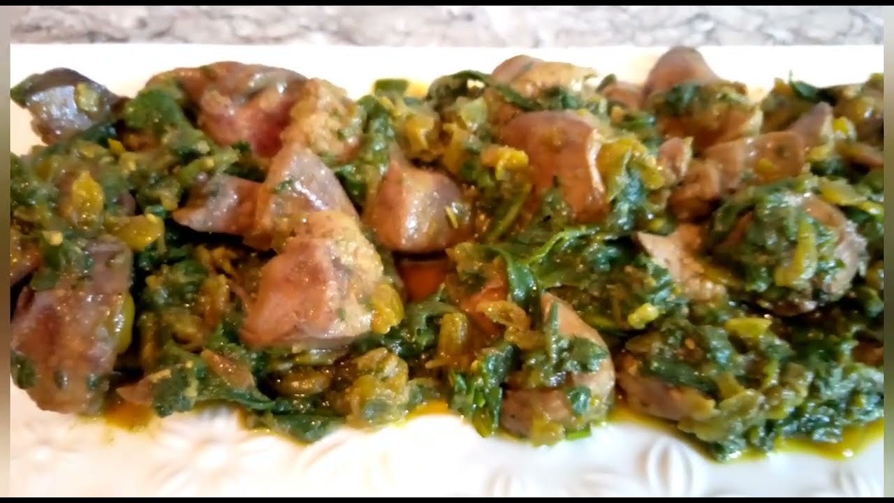 طبق كبدة بالسبانخ/Foie aux épinards/Liver with spinach