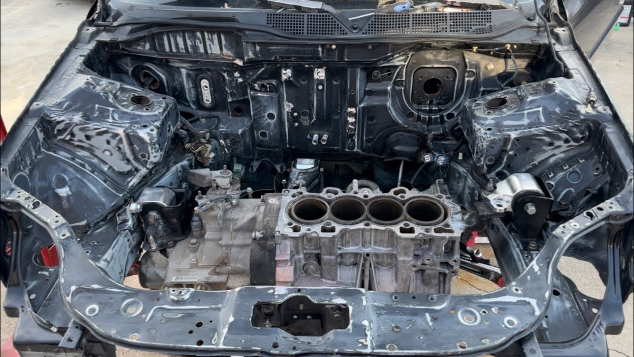 B series AWD crv trans test fit in civic ek!!!