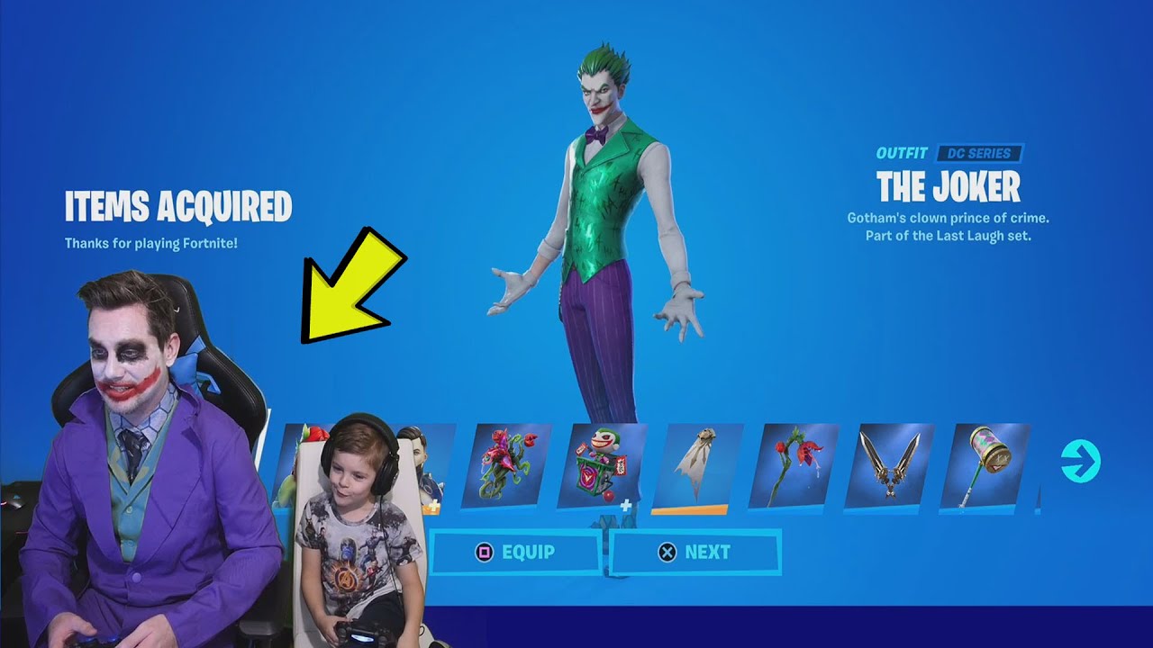 The Joker Giving 7 Year Old Kid JOKER LAST LAUGH Bundle! EARLY!! With FREE 1,000 Fortnite V-Bucks