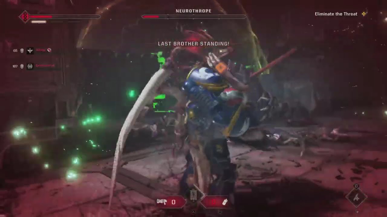 No ammo, no brothers, only 1 bulwark and 1 neurothrope.