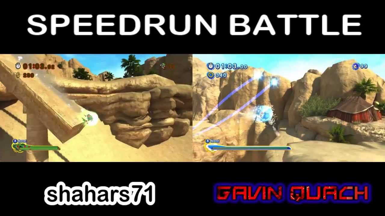 Sonic Generations Speedrun Battle : Shahars71 vs Gavin Quach Unleashed Project Arid Sand
