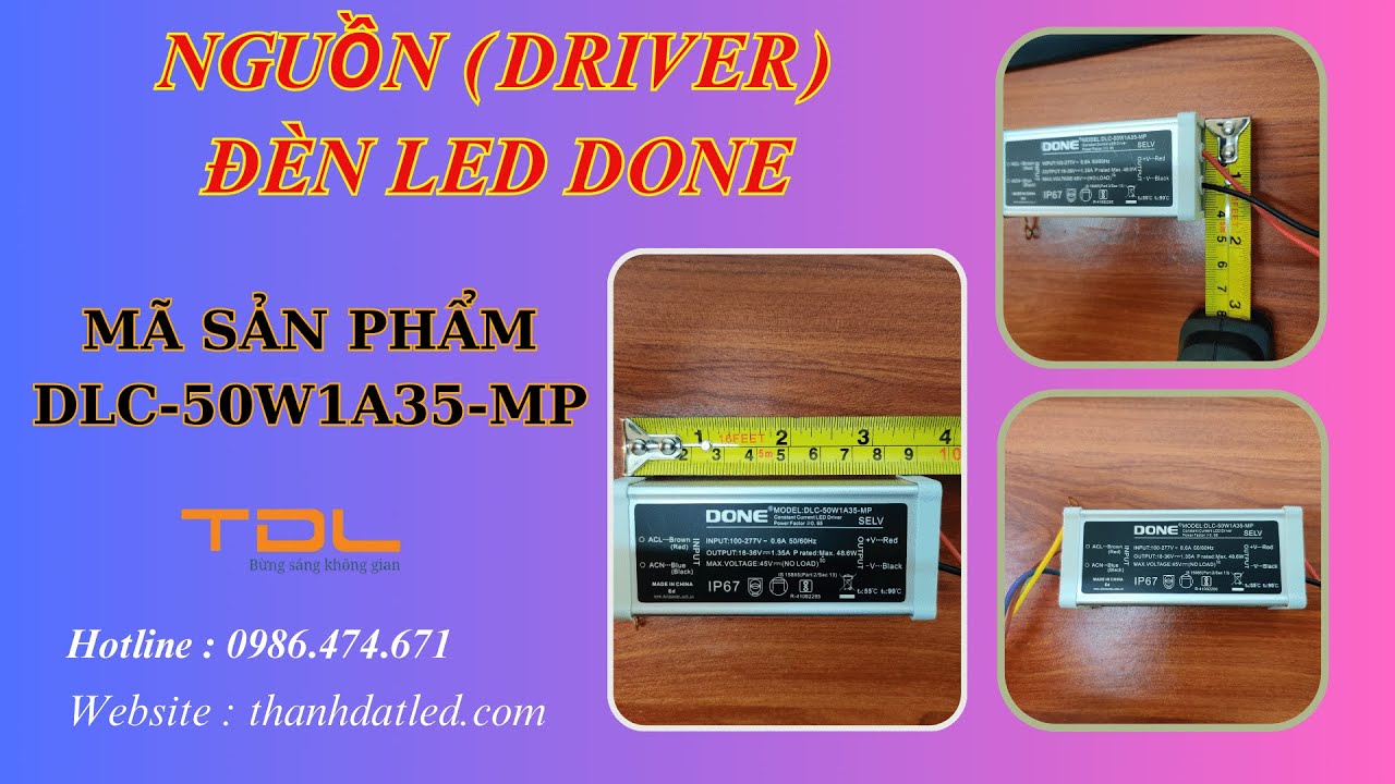 Nguồn Đ&egrave;n Led Done 50W (DLC-50W1A35-MP) d&ugrave;ng cho đ&egrave;n đường, đ&egrave;n pha , đ&egrave;n nh&agrave; xưởng, đ&egrave;n s&acirc;n vườn
