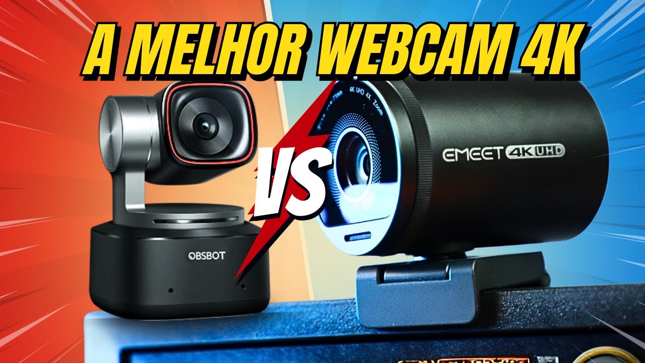 Testei as duas melhores WEBCAMS 4k para gravar vídeos em 2024! OBSBOT Tiny 2 vs Emeet S800