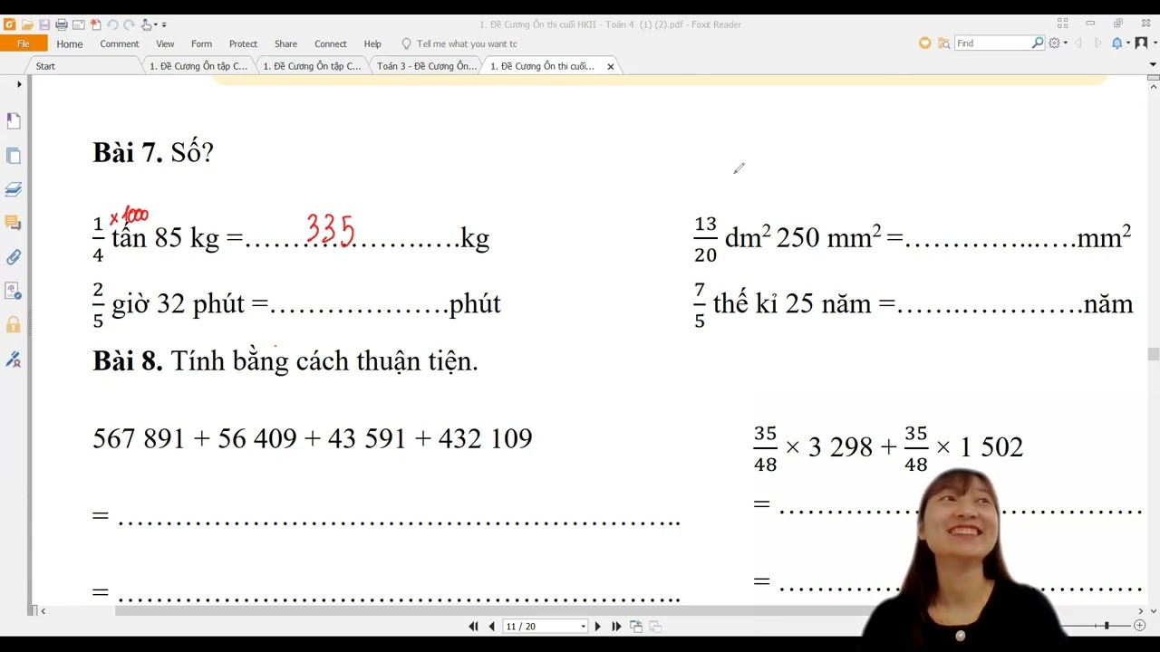 Toán 4 - Chữa đề thi cuối kì II số 03 |Cô Trang Toán