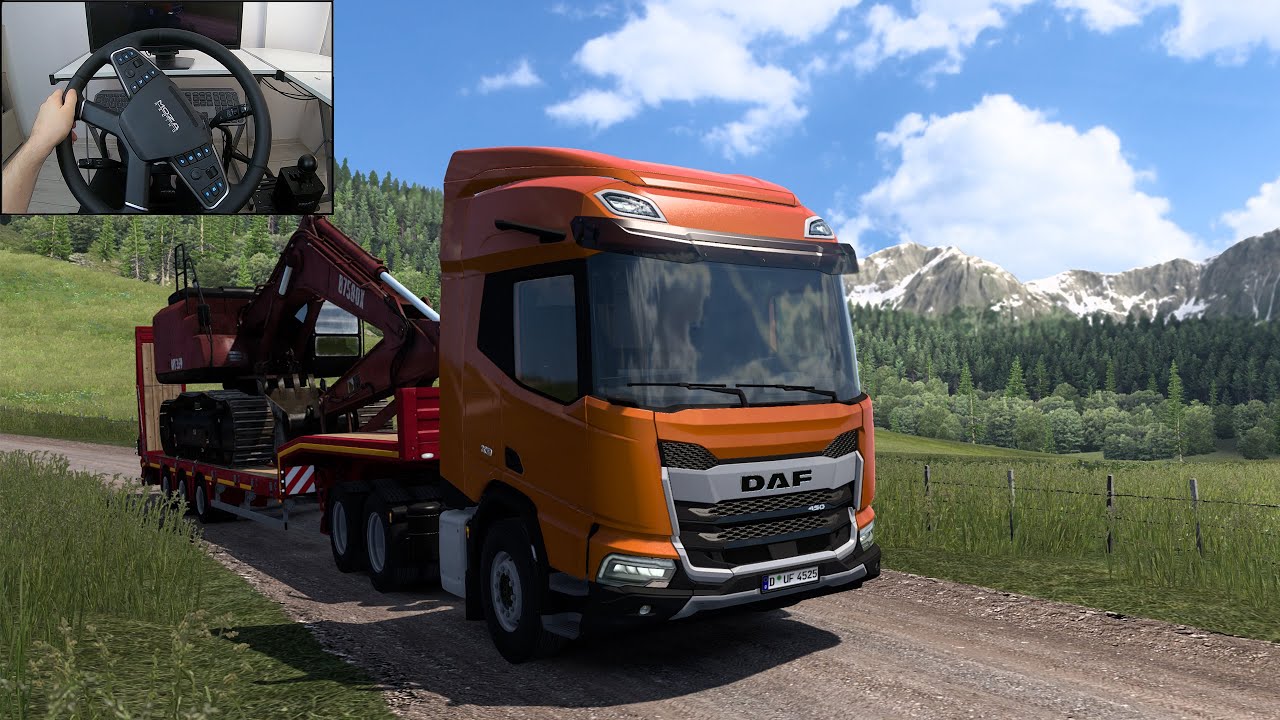 Heavy delivery through Alpine forest -  Euro Truck Simulator 2 | Steering Wheel Gameplay