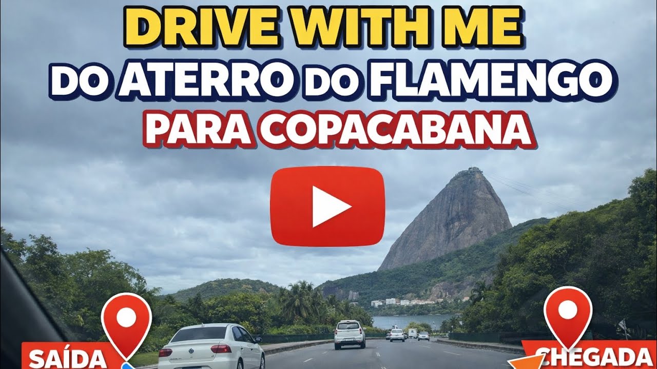 RIO DE CARRO 🚗 | Do Aterro do Flamengo até Copacabana com Vista INCRÍVEL do Pão de Açúcar 🇧🇷