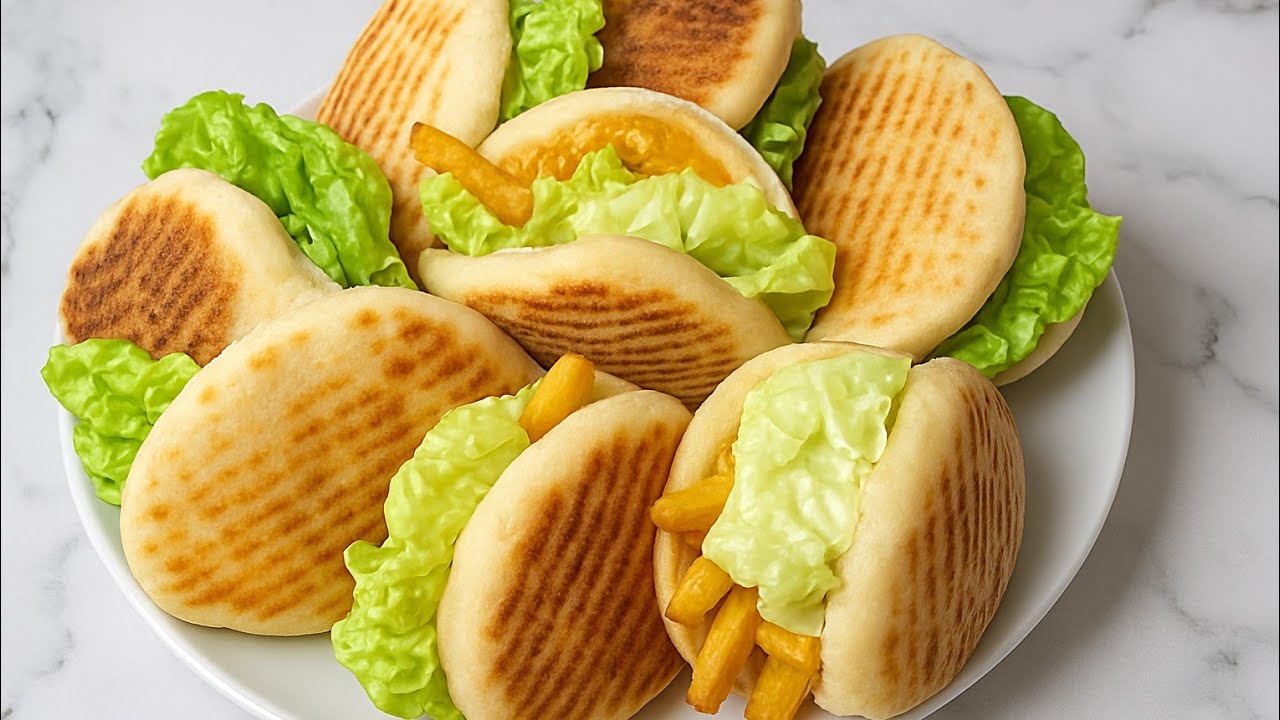 خبز سوندويشات 😍او مطلوعات صغار🫓 بعجبنة 10دقائق خفاف بنان 😋و دري بها ڨاع المملحات🥰🥰 #صعدوا #laik 